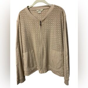 Bob Temberlake XXL Lightweight Jacket very soft pockets front zipper neutral tan